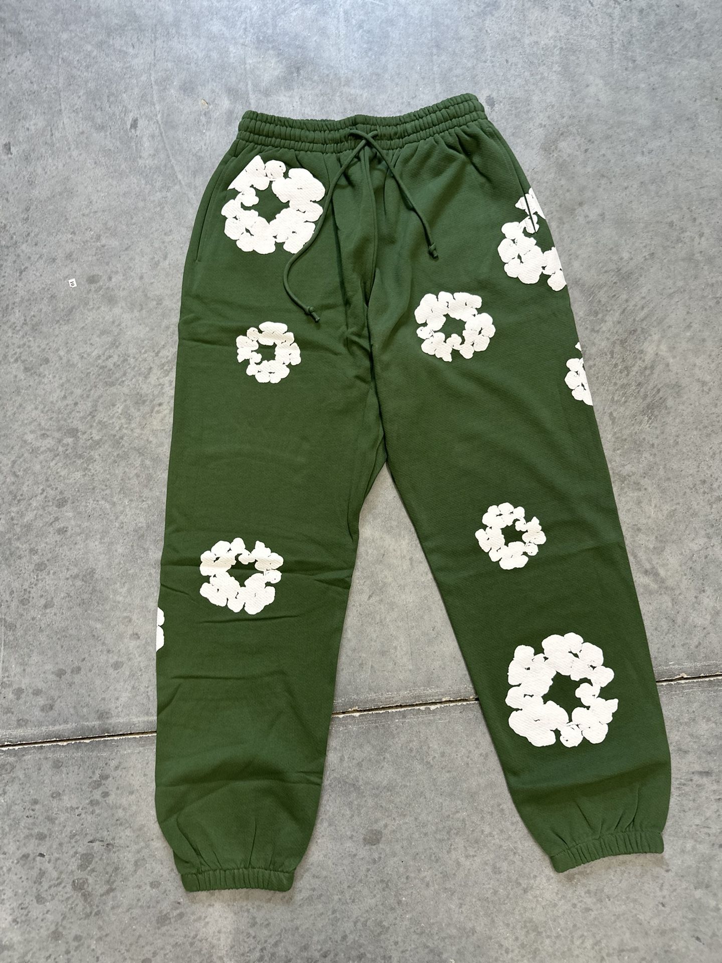 Green Denim Tear Sweats / Large