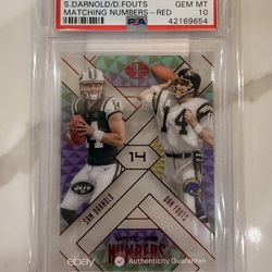 2018 Panini Illusions - Matching Numbers Sam Darnold, Dan Fouts #1 Red /99 (RC)