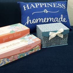 Throw Pillow Ceramic Vase & Nesting Boxes $10 for All