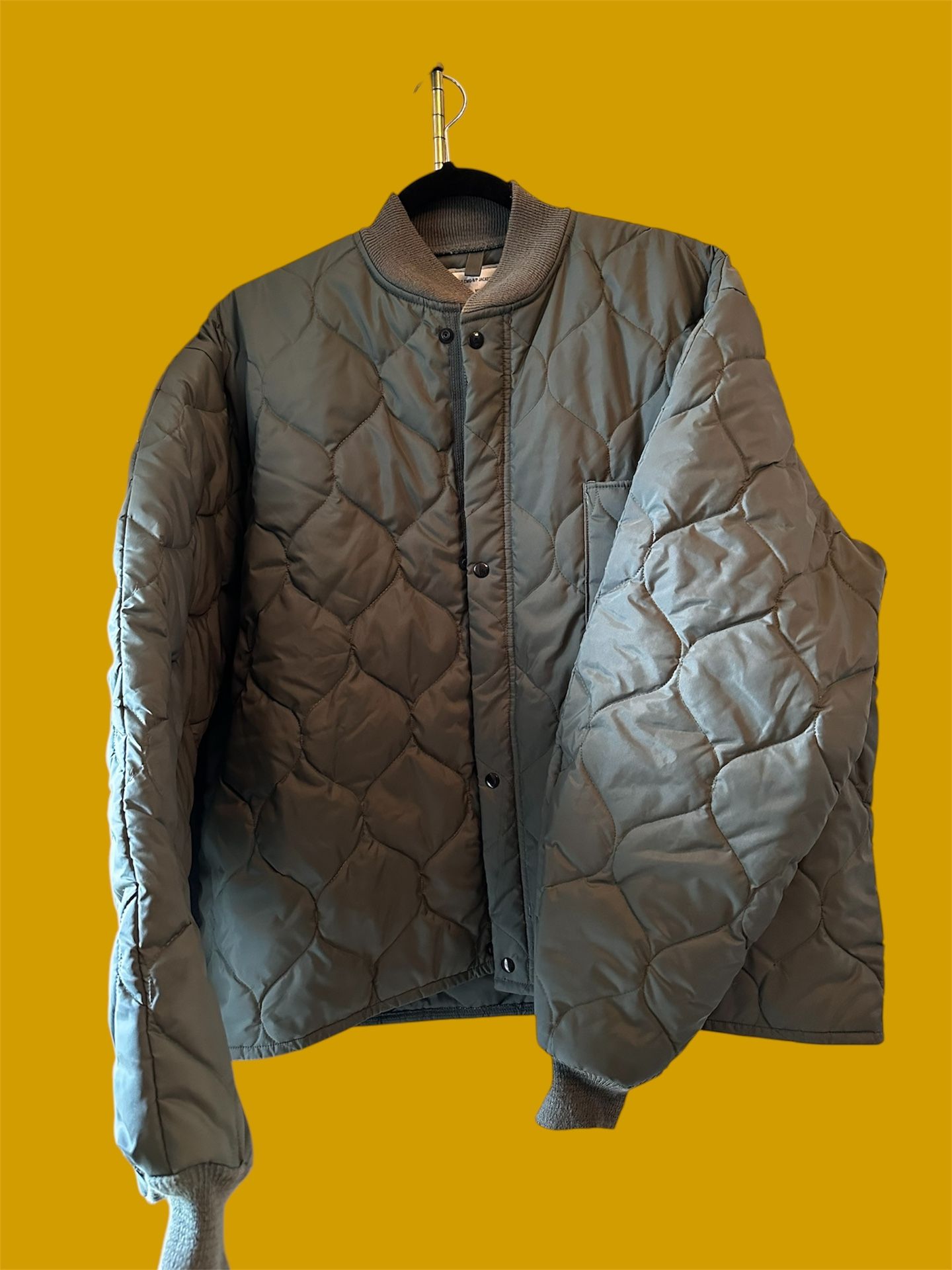 Vtg US Military Air Force USAF Flyers CWU-9/P Quilted Liner Jacket Green - Large
