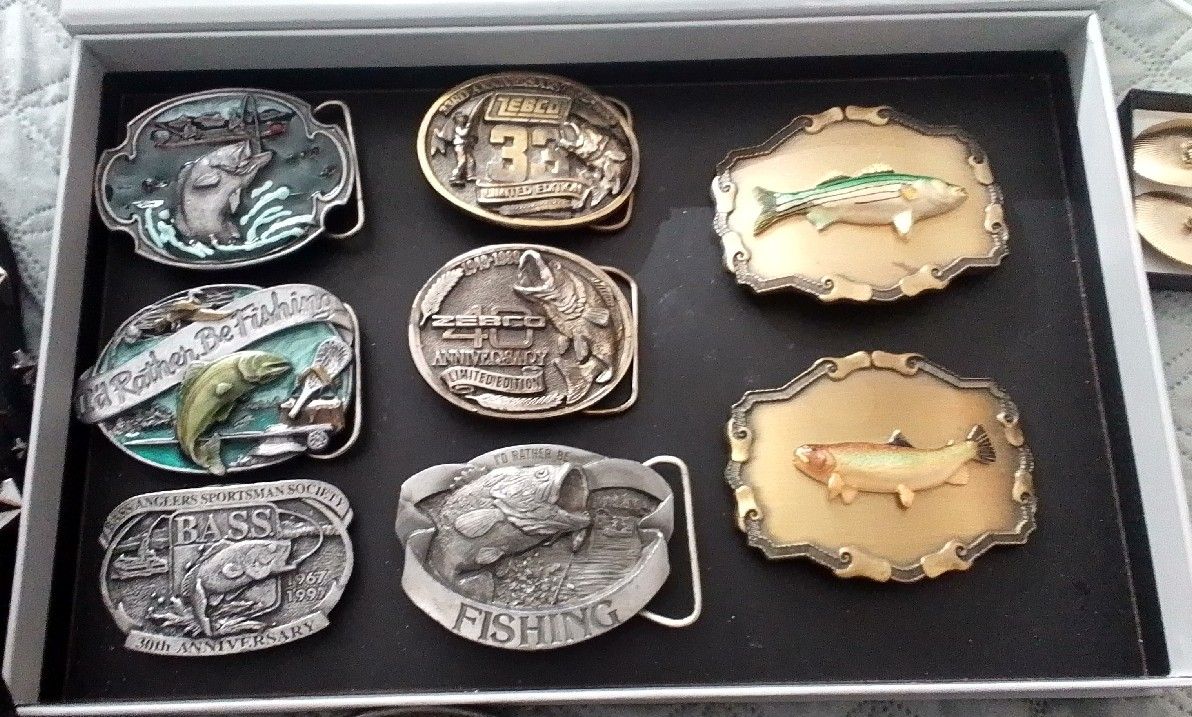 I Have Eight Different Vintage Fishing Belt Buckles
