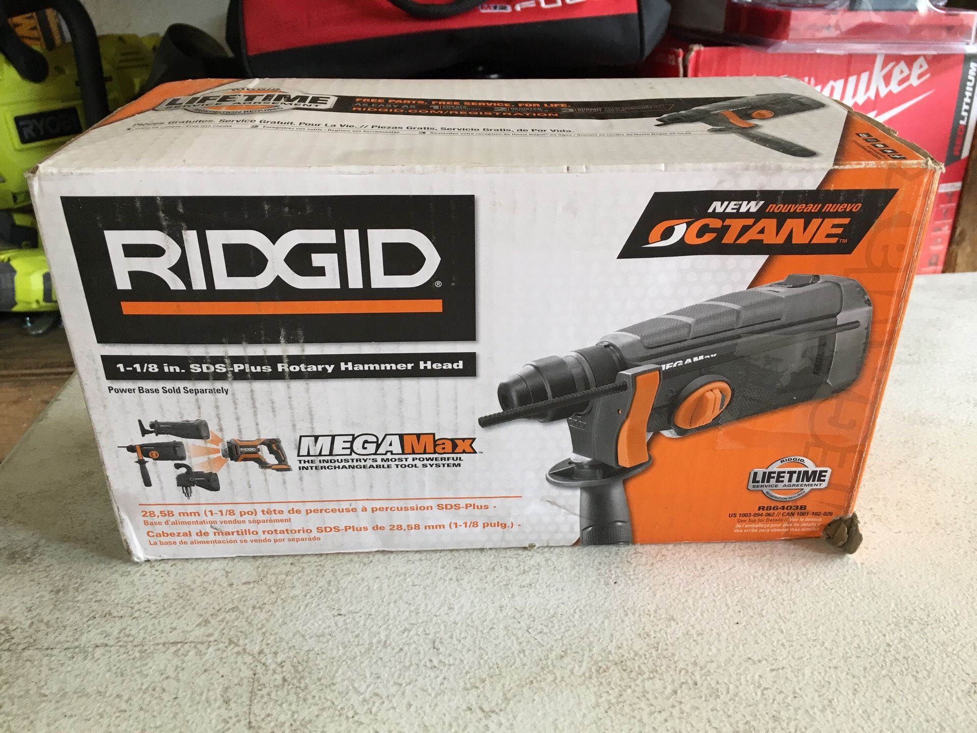 RIDGID 18-Volt OCTANE MEGAMax 1-1/8 in. SDS-Plus Rotary Hammer (Attachment Head Only)