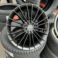 NS1606 Matte Black 17x7.5 5x114.3 Rims Tires Corolla Camry Altima Sonata Finance Available