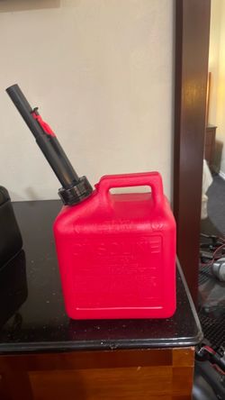 Red Plastic Gas Can with Spout
