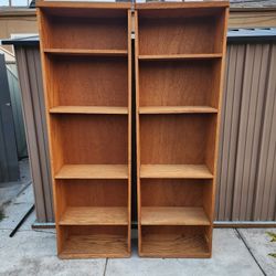 Two Brown Bookshelfs In Excellent Condition 