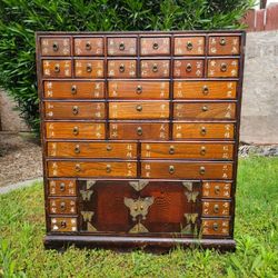 Antique Korean Medicine Apothecary Cabinet 