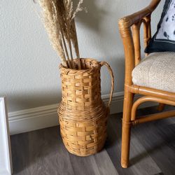 Boho Basket With Pampas Grass