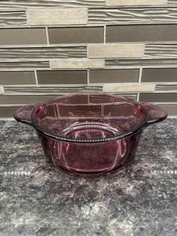 Corning Ware Visions Cranberry Glass Dish #1174 6 Inch No Lid
