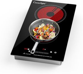 12” Ceramic Electric Cooktop 120V Plug-In • 2 Burners • Touch Control • New