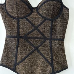 Gold And Black Privy Bodysuit 