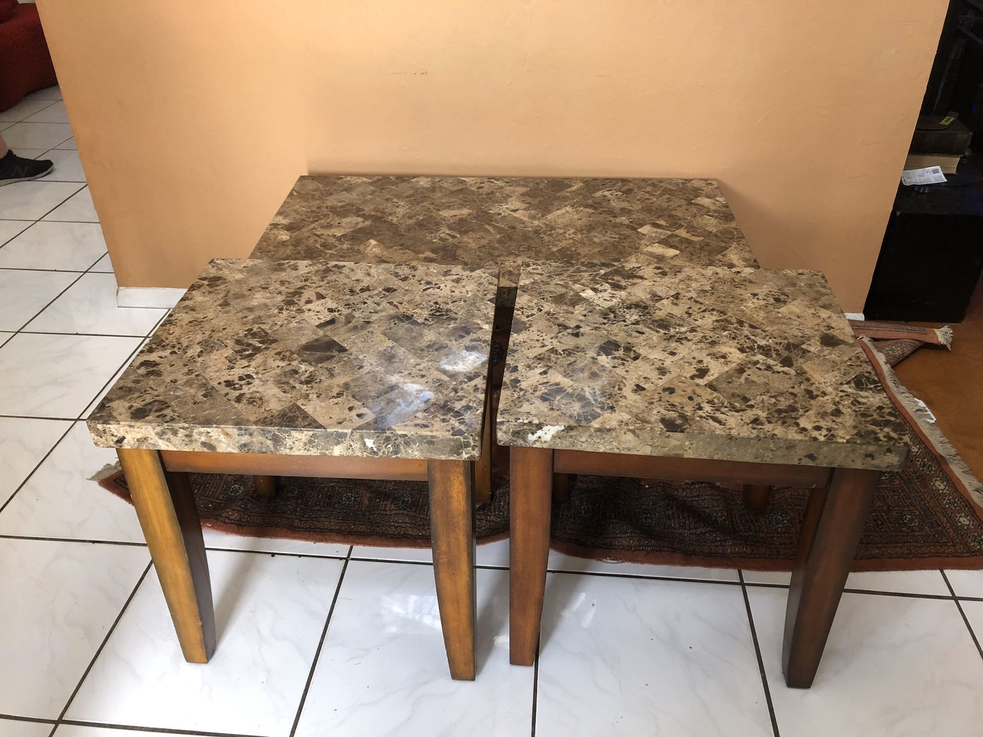 Coffee table and end tables- marble