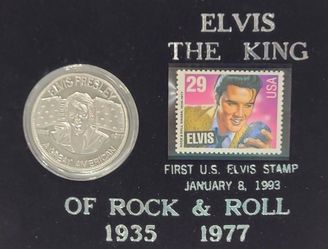 Elvis Commemorative Coin And Stamp Collector Set