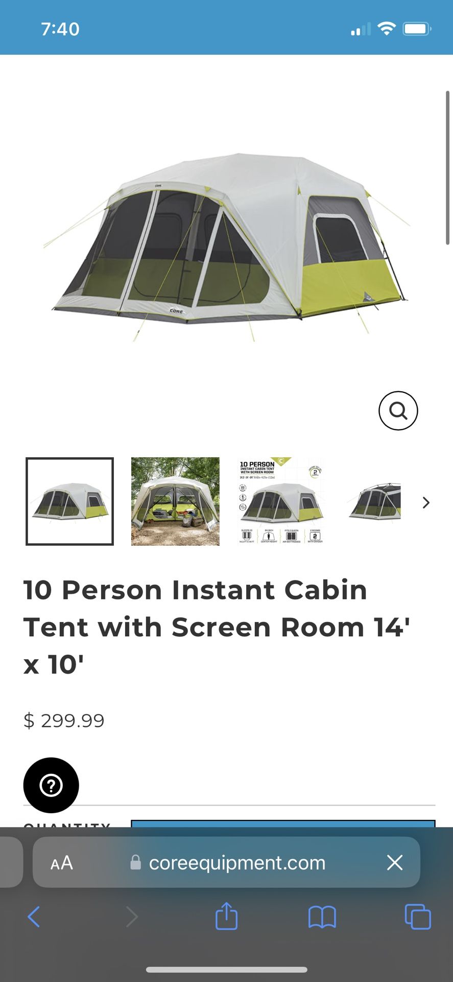 CORE 10 Person Tent