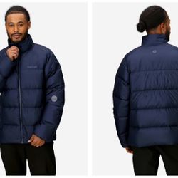 NWT Men’s Marmot Navy Blue Puffer Jacket Size Large