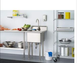 Trinity 21.5 in w x 24 in D x 49 .3 in H stainless steel utility sink