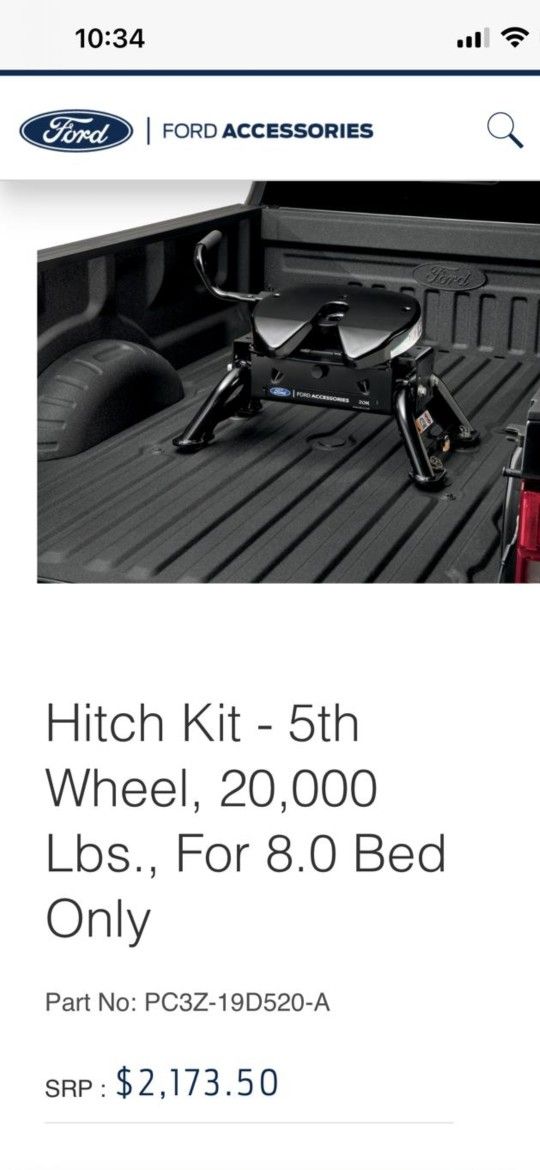I have an unused 20,000 pound capacity fifth wheel hitch from My 2022 F-250 puck system