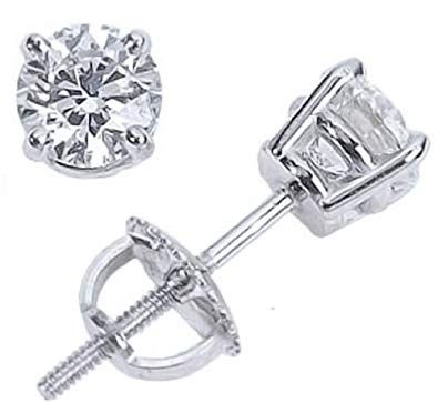 1/4 carat 14k white gold diamond stud earrings