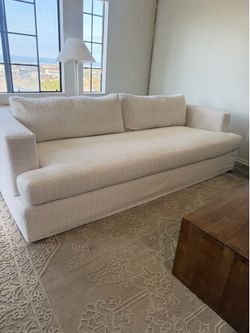 Like New Custom Norfolk Slipcovered Sofa 8ft Cozy Serena and Lily