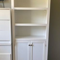 White Bookcase Shelf Cabinet