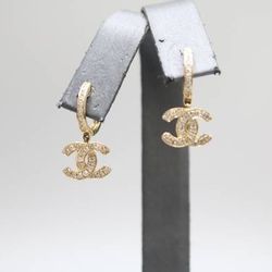 14K Yellow Gold Diamond CC Drop Earrings 0.60 CTW - Pre-Owned