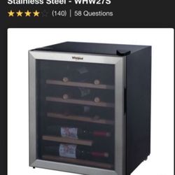 25 Bottle Whirlpool Wine Fridge