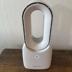 White 5-color LED Light Bladeless Table Fan of 11.8 Inch