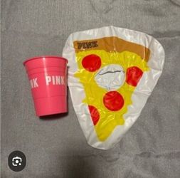 NWT Victoria's Secret PINK Pizza Pool Floatie W/cup