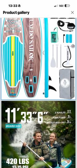 Tuxedo Sailor Inflatable Stand Up Paddle Board 11'
