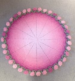 ⭐️ Handmade ⭐️ 29inch/74cm Crochet Rose Bouquet Blanket