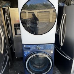 GE Washer & Dryer Stacked 