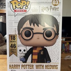18 Inch Tall HARRY POTTER & HEDWIG Collectible - FUNKO MEGA POP  #03 - NEW!