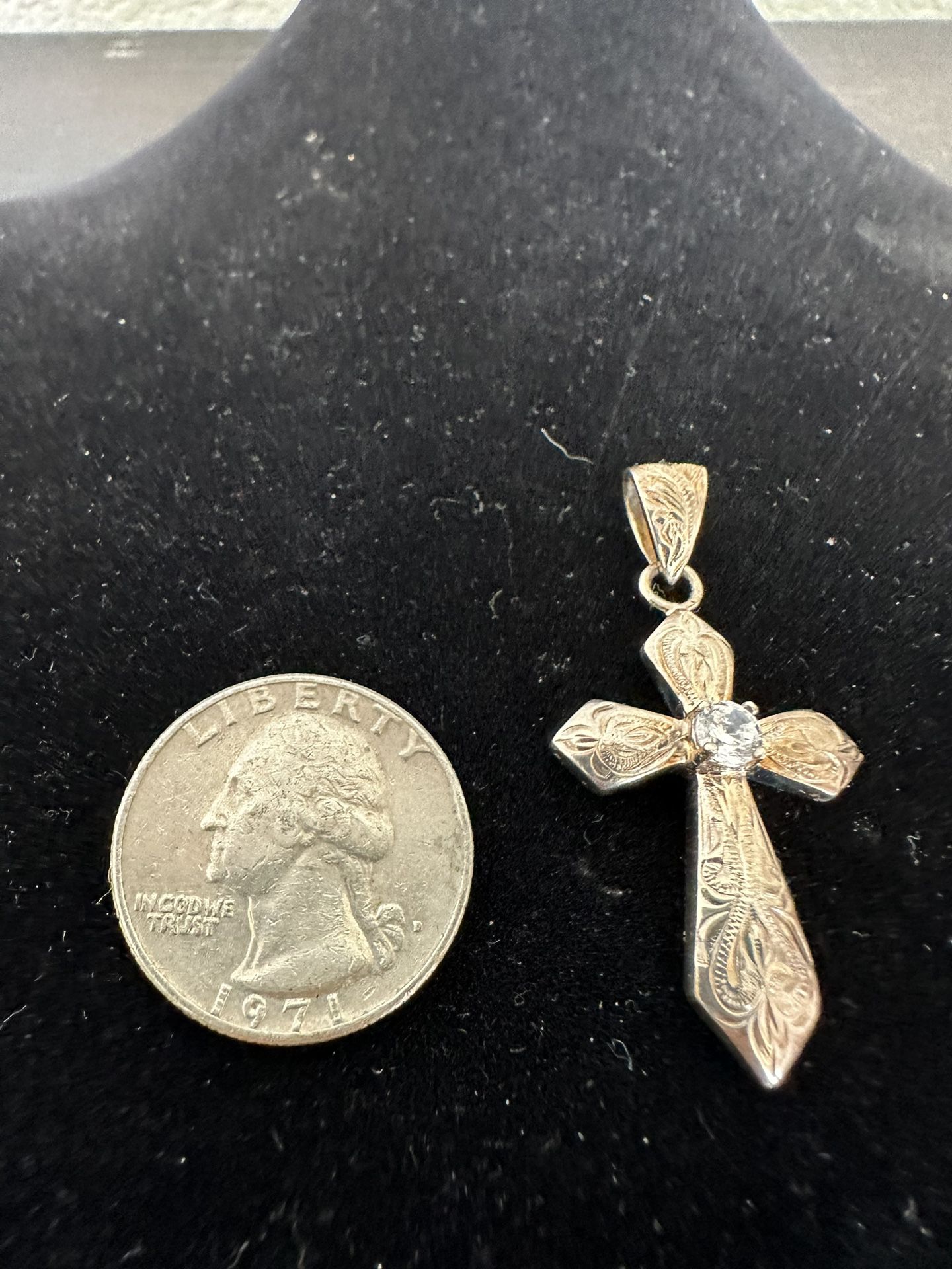 925 Sterling Silver Cross Diamond 