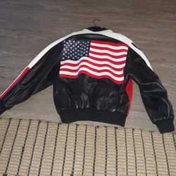 100% Leather Michael Hobain North Beach Jacket Size 46