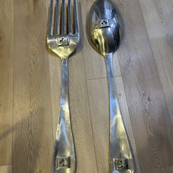 Big decorative Spoon And Fork - Silver Color