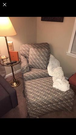 Ethan Allen chair and ottoman