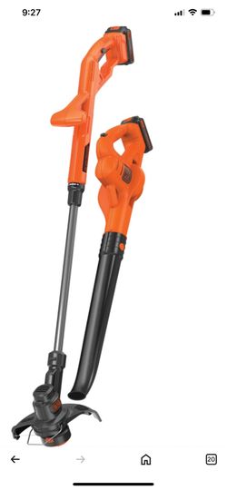 BLACK+DECKER 20V MAX Cordless String Trimmer/Edger and Blower Comb and charger