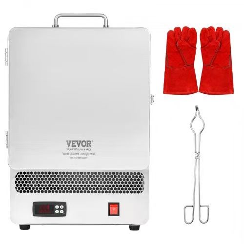 Electric Kiln, 1500W Electric Melting Furnace, Max Temperature 2192℉/1200℃, Stainless Steel Electric Furnace for Wax Casting, Metal Clay DIY, Metal Te