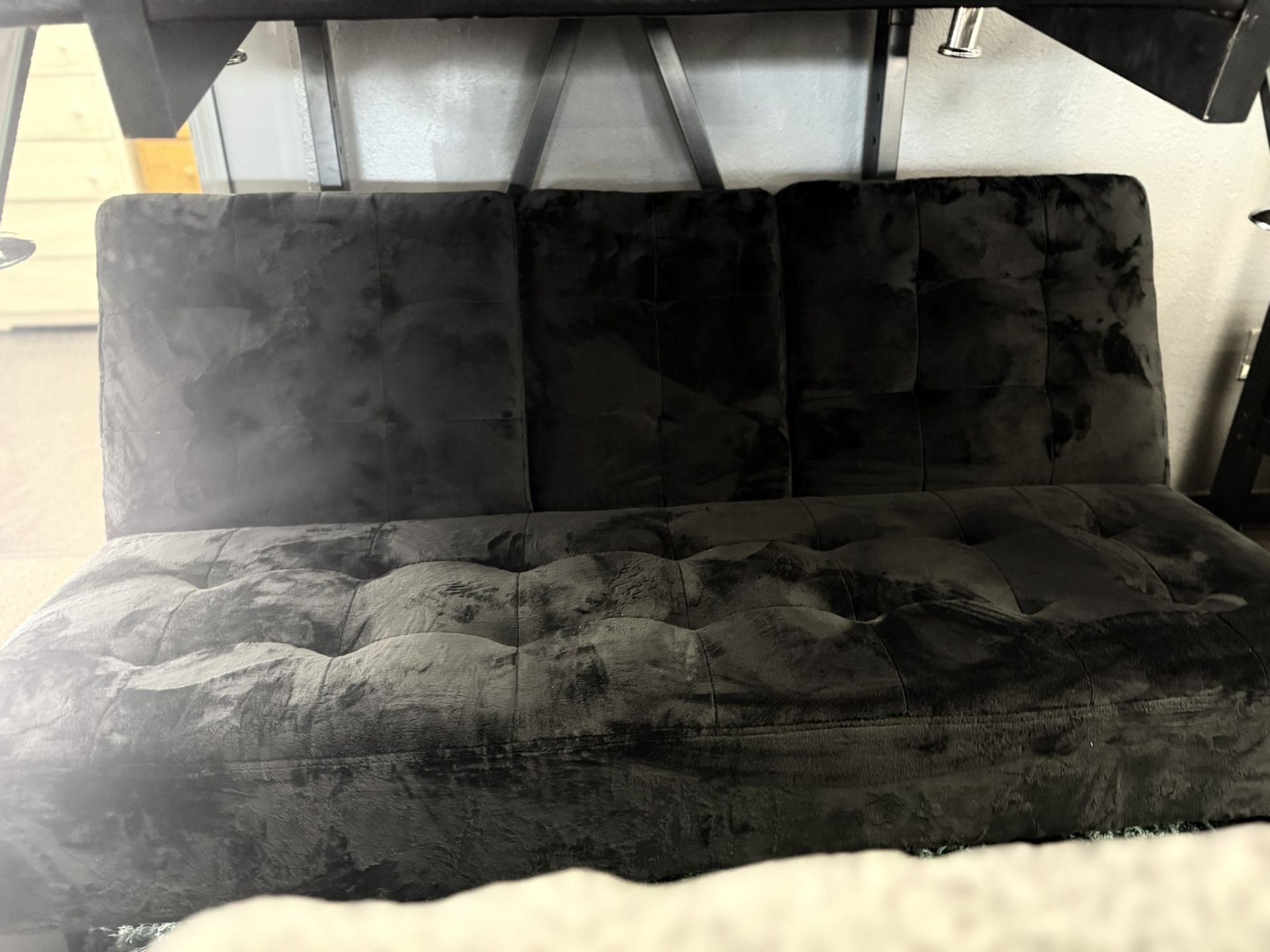 Black Velvet Futon With Cup holders On Sale!!!