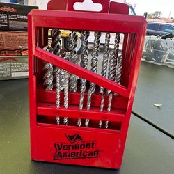 Vermont American Masonry Drill Bit Set w/ Drillbox Case Carbide Tip Multi Size