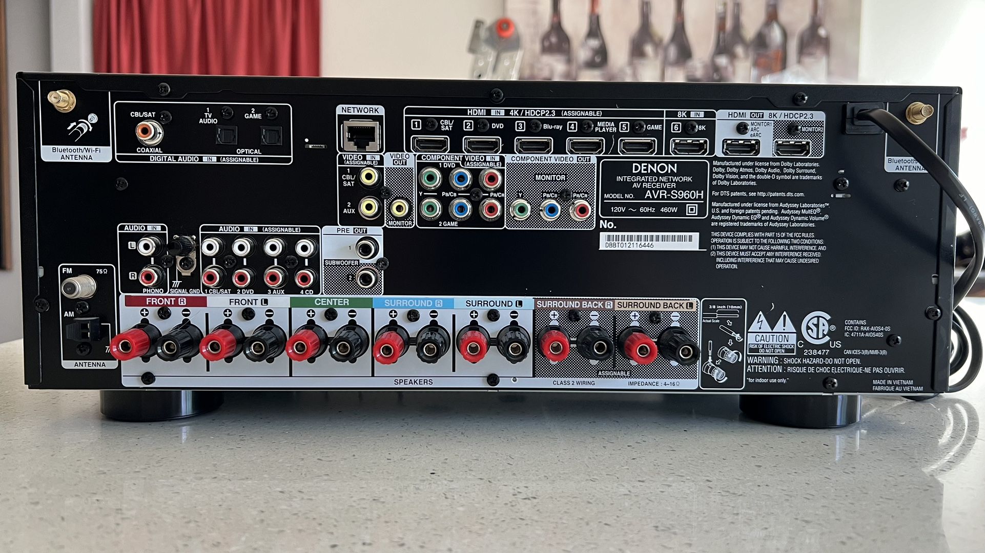 DENON AVR-S960H Receiver – 7.2 Channel, 8K Ultra HD, Excellent Condition!