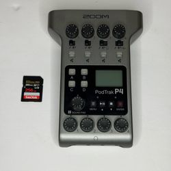 Zoom PodTrak P4 Podcast Recorder 4 Inputs With 256gb Sd Card