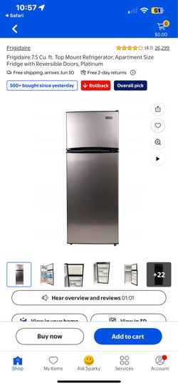 Frigidaire apartment size 7.5 cu. Ft stainless steel