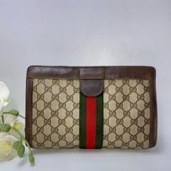 Authentic Gucci Sherry Line GG Logo Clutch Bag