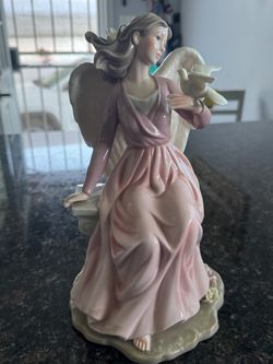 Porcelain Angel Figurine with Doves