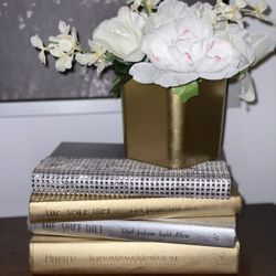 Silver And Gold Metallic Painted Decorative Books