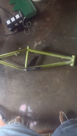 Green dk pro bmx frame and cranks