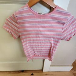 Pink And Purple Striped Shirt