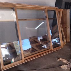 Large Double Pane Would Trim Window Double Slider 60" X 95"