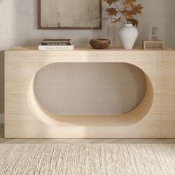 Brand New Gorgeous Cast Travertine finish Console Table 