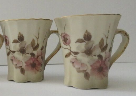 Nippon/Japan Hand Painted Porcelain Espresso Chocolate Cups Set Of 2